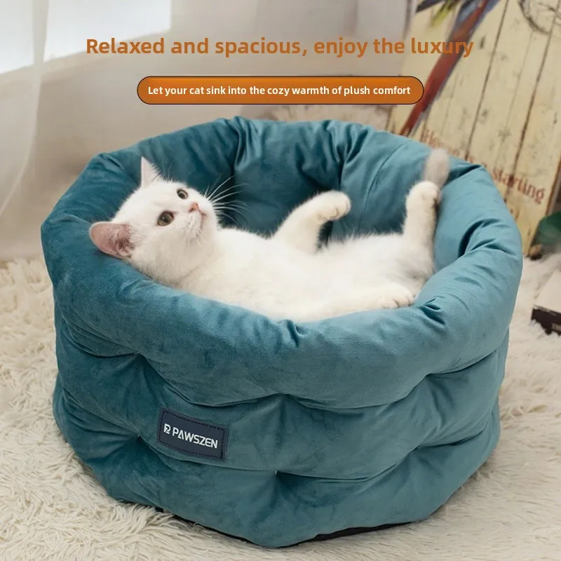 

Warm Winter Nest Semi-Closed Soft S Dog Bed All-Season Universal Pet Supplies Couch round Fabric Body ape