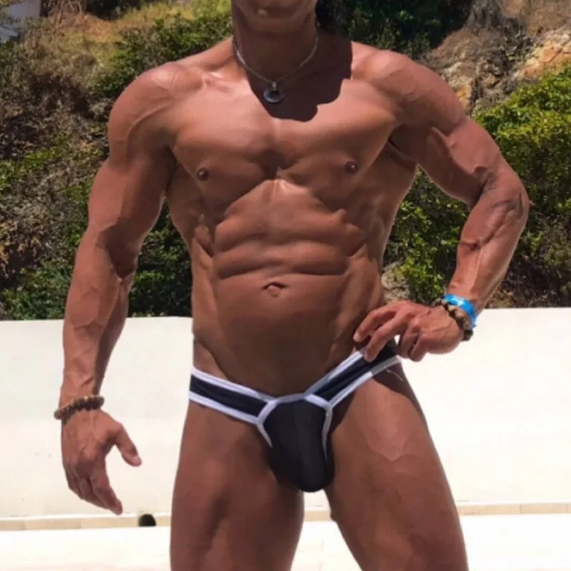 

Трусы-брифы мужские Модальные с заниженной талией, пикантное бесшовное эластичное нижнее белье для упражнений, большие сумочки