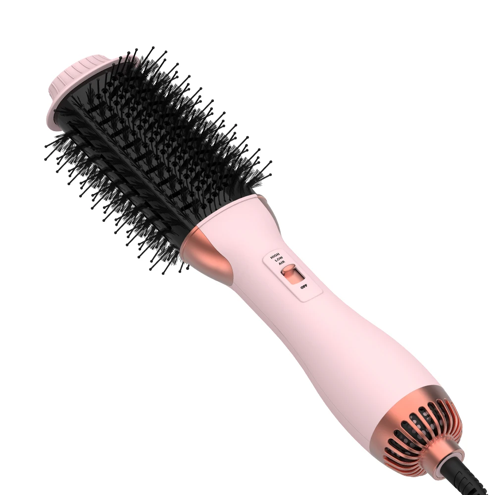 LISAPRO – brosse à Air chaud 2.0 One-Step, brosse pour sèche-cheveux rose doux au toucher, outil de coiffure multifonctionnel 3 en 1, peigne pour sèche-cheveux