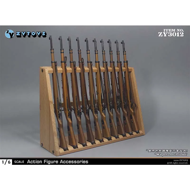 ZY3012 1/6 مقياس خشبي بندقية رف عرض موقف 13 سنتيمتر لتقوم بها بنفسك الجمعية مع مسامير لنماذج شخصيات العمل العسكري 12 بوصة #1