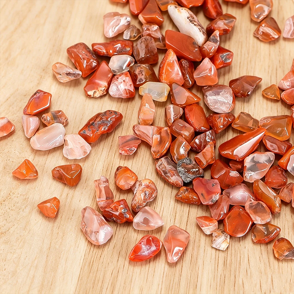 50g Irregular Red Agate Stones Crushed Natural Quartz Tumbled Chips Ore Minerals Gravel Specimen Aquarium Fish Tank Home Decor
