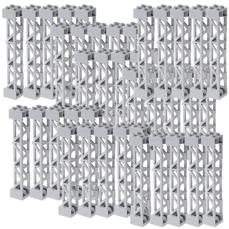 

10 шт./50 шт., опорная стойка для железнодорожного трека, стойка, Moc, строительный блок, балка, стойка/опорная рама, собранная архитектура, кирпичи, детали игрушек