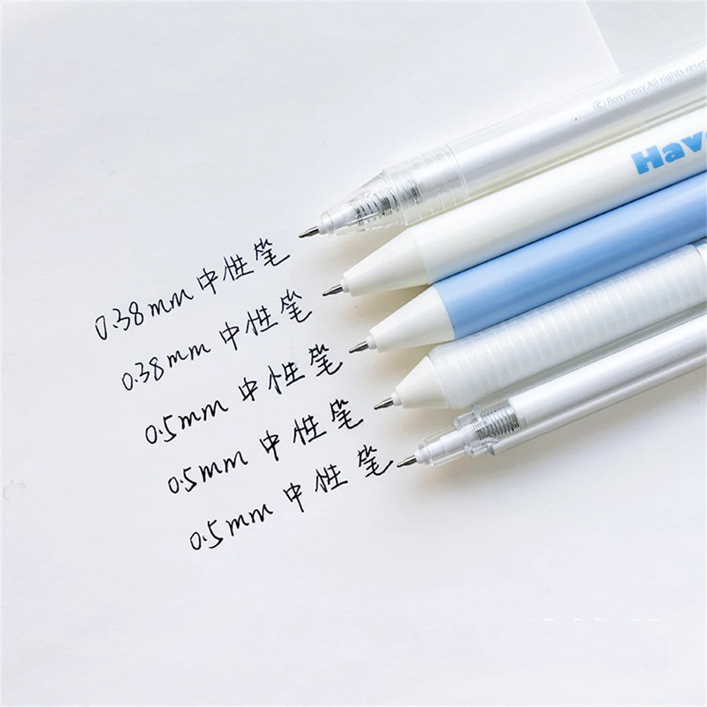 Pressing Gel Pen Set Plastic Fluency In Writing Special For Student Examination Fall-proof Simple Hand Account Pen Press Gel Pen