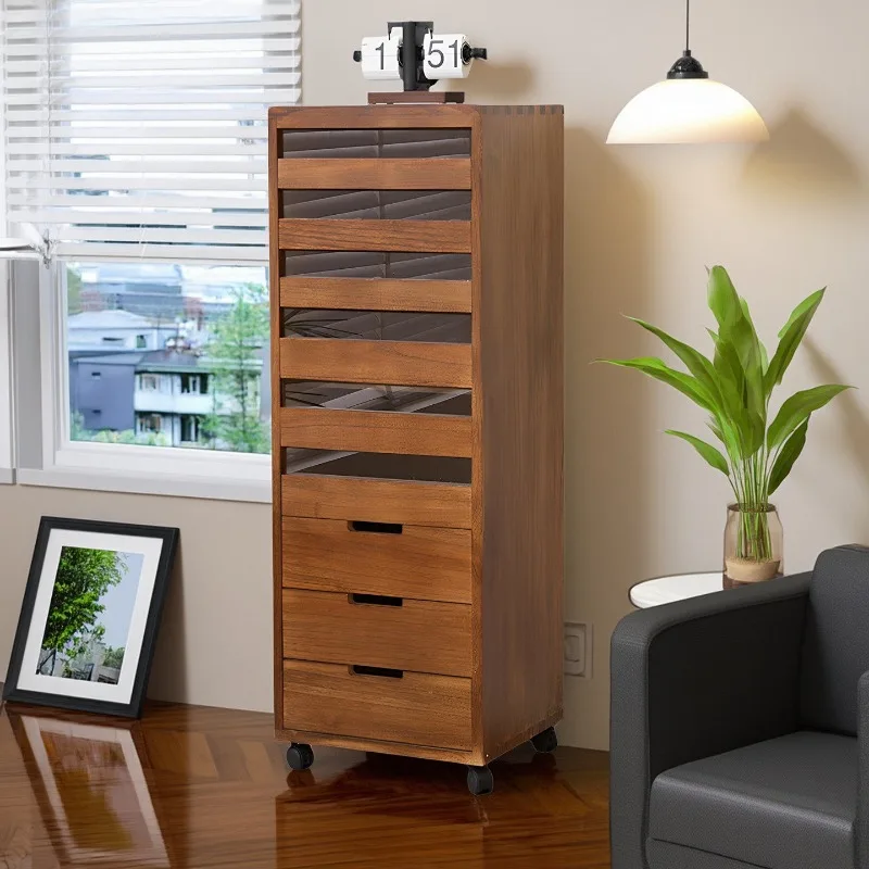Solid wood multi-layer dental  tea set Wenplay storage cabinet living room side cabinet floor tea cup storage cabinet jew