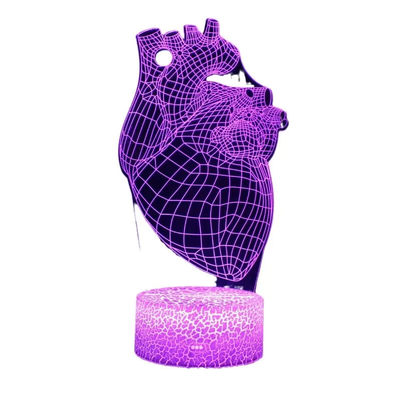 2024 New Brain Heart Organ Series 3D Strange Night Light LED Stereo Lamp Modeling Lamp USB Featured Bedside Table Lamp Hot