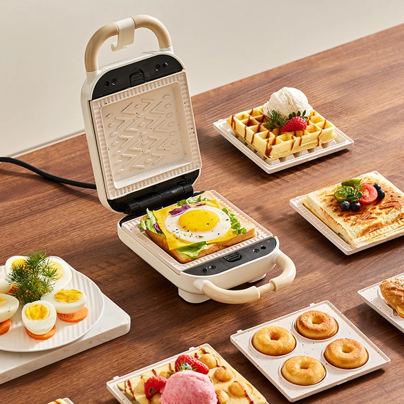 Multifuncional Electric Sandwich Maker, máquina de waffle, pequeno-almoço torradeira, Baker torradeira, máquina do pequeno-almoço, Takoyaki, panqueca, Donuts, Sandwichera, 220V