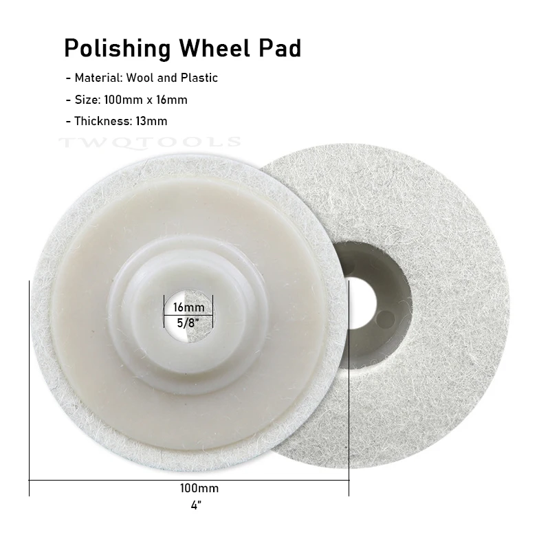 4 Inch Wool Felt Polishing Disc Buffing Pads for Angle Grinder Cleaning Wheel for Metal 100mm x 16mm Abrasive Polishing Tool