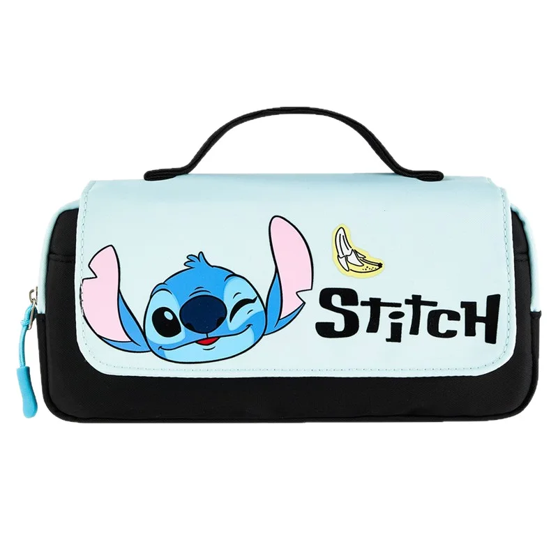 

Disney Stitch and Lotso Cute Pencil Case Double Layer Thick Portable Handle School Supplies for Kids Students Girls Boy Children