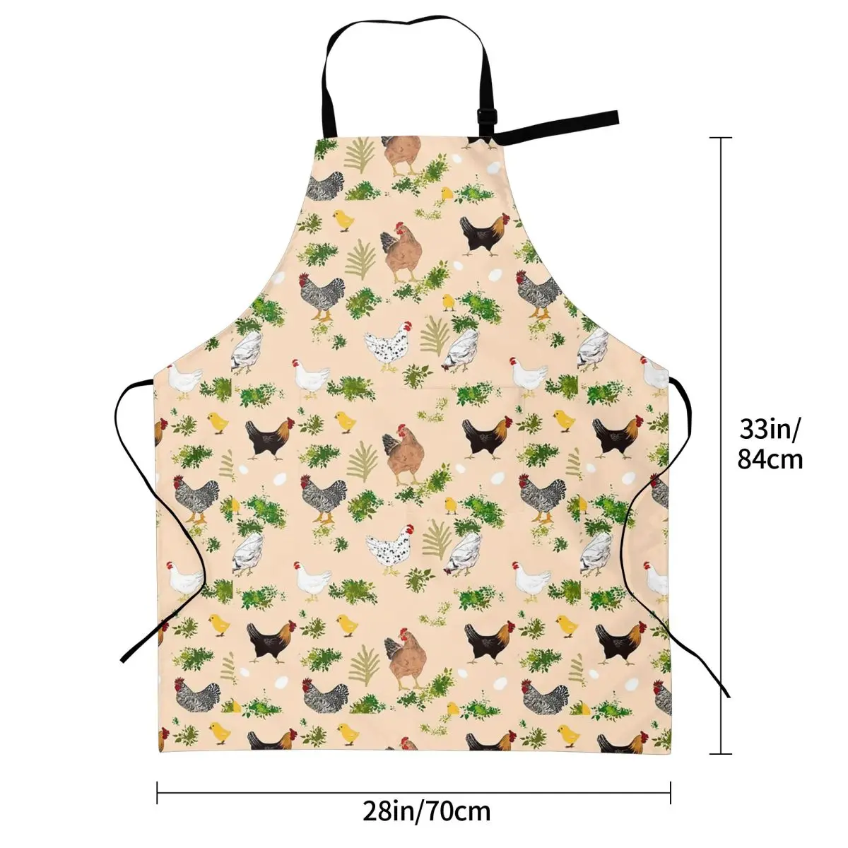 Chicken,hen ,chicks Pattern Apron Chef Cooking Baking Tablier Sleeveless Bib Kitchen Cleaning Pinafore for Women Men Gardening