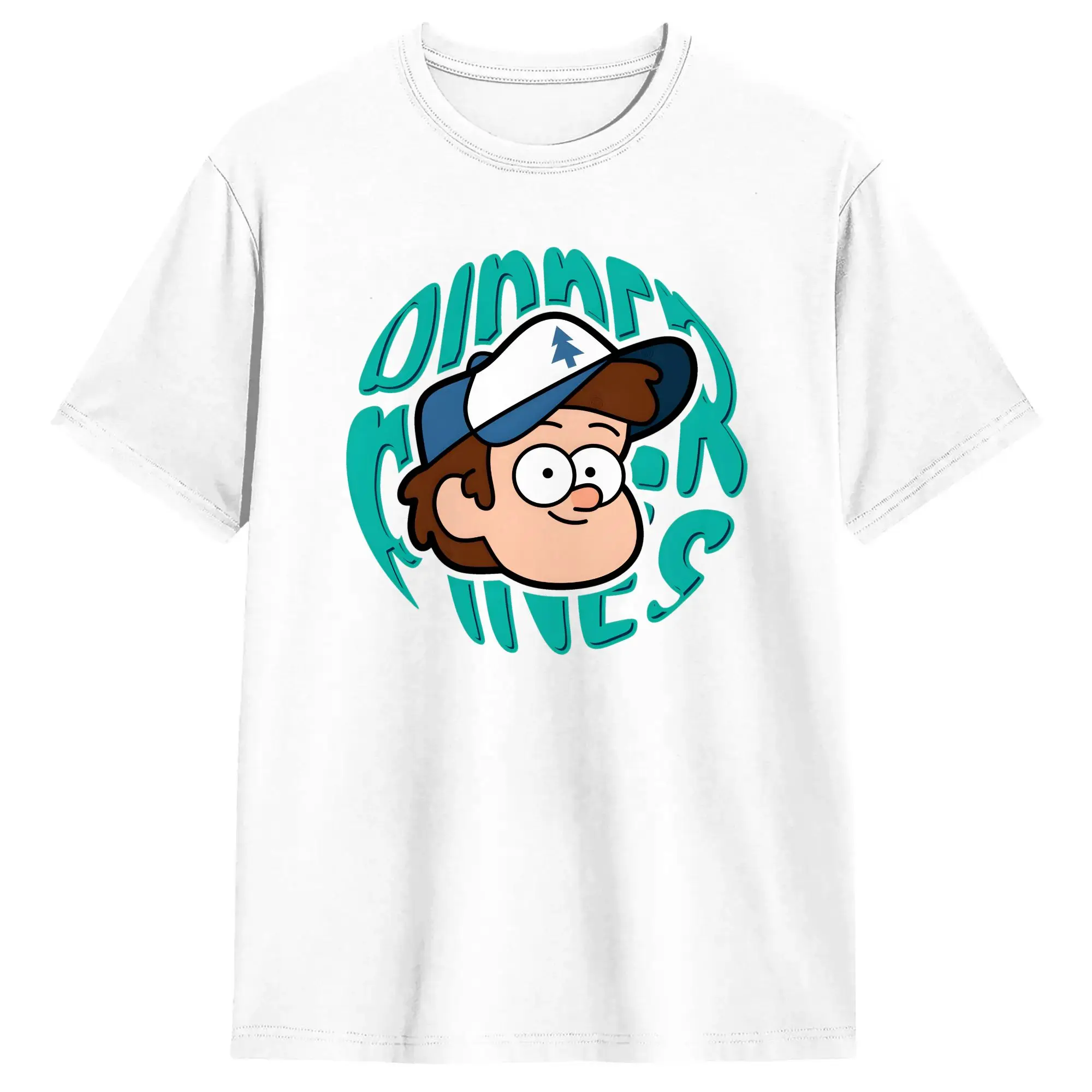Dipper Pines Head T-Shirts Men G-Gravity Falls Novelty Pure Cotton Tee Shirt Crew Neck Short Sleeve T Shirts Original Clothing