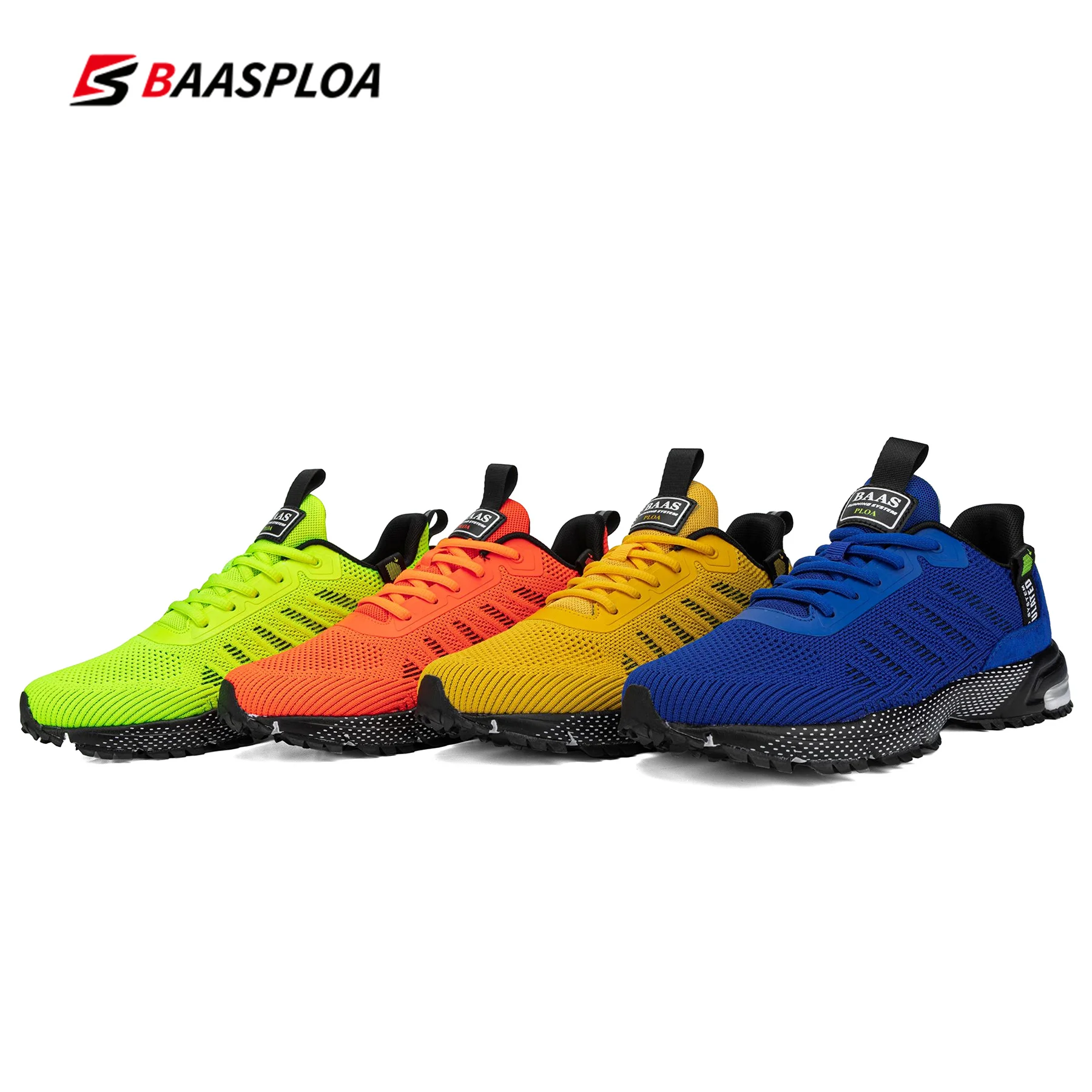 Baasploa Professional Running Shoes For Men Lightweight Men\'s Designer Mesh Sneakers Lace-Up Male Outdoor Sports Tennis Shoe