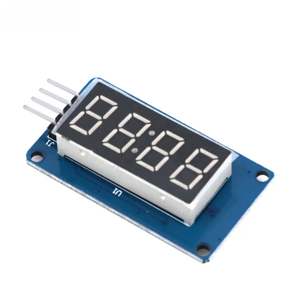 TM1637 LED Driver Board with 4-Bit 0.36-Inch 7-Segment Red Digital Tube, Clock Display & Serial Control for DIY Electronics