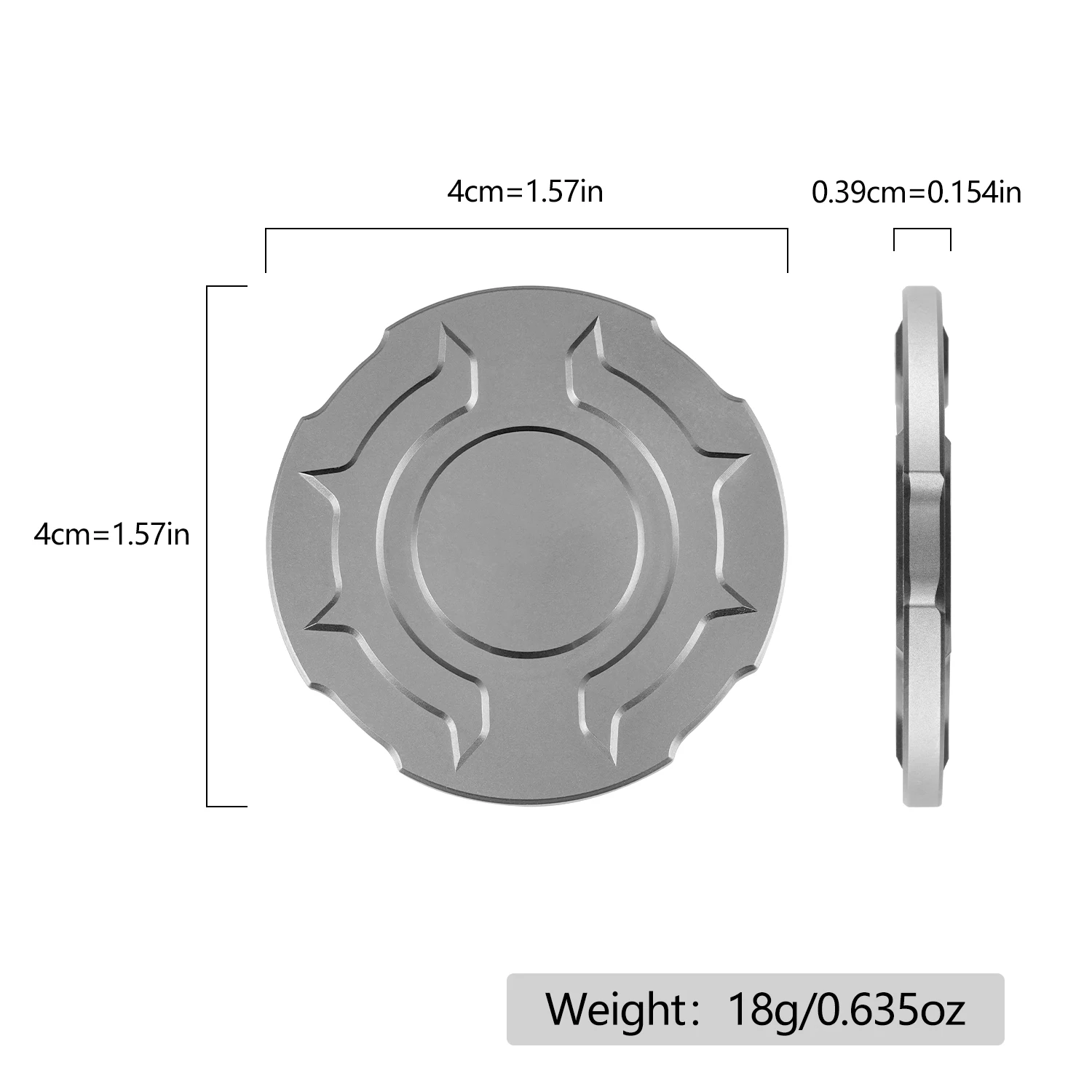 Titanium Alloy Poker Chip Fidget Slider Silent Spinning EDC Stress Relief Coin Adult Pocket Carry Collection Toy Gift