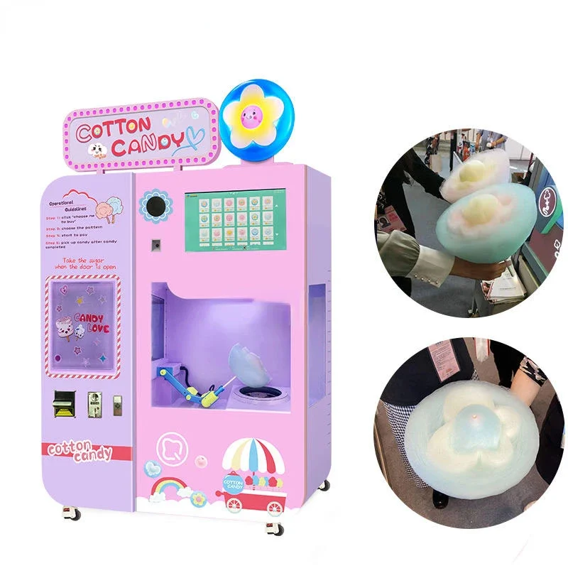 Hot salesSnack Machinessmall  Marshmallow Making Machine Packing Automatic Best Automatic Cotton Candy Vending Machine