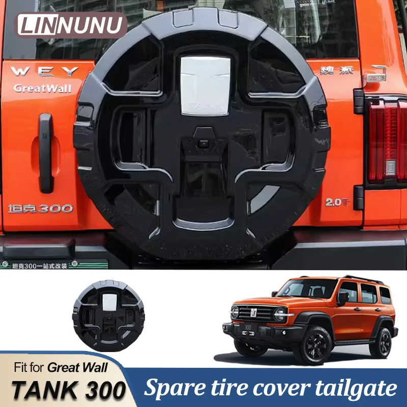 

LINNUNU For Great Wall GWM Tank 300 Spare Tire Cover Full Package Tailgate Tire Cover spare wheel covers Decor Car Accessories