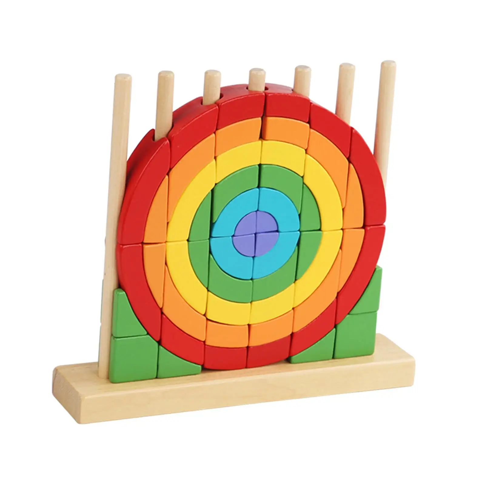 Montessori ไม้ Rainbow Stacking ของเล่น Rainbow Stacker, Early Development, บล็อกอาคารไม้ชุดของเล่นสําหรับเด็ก