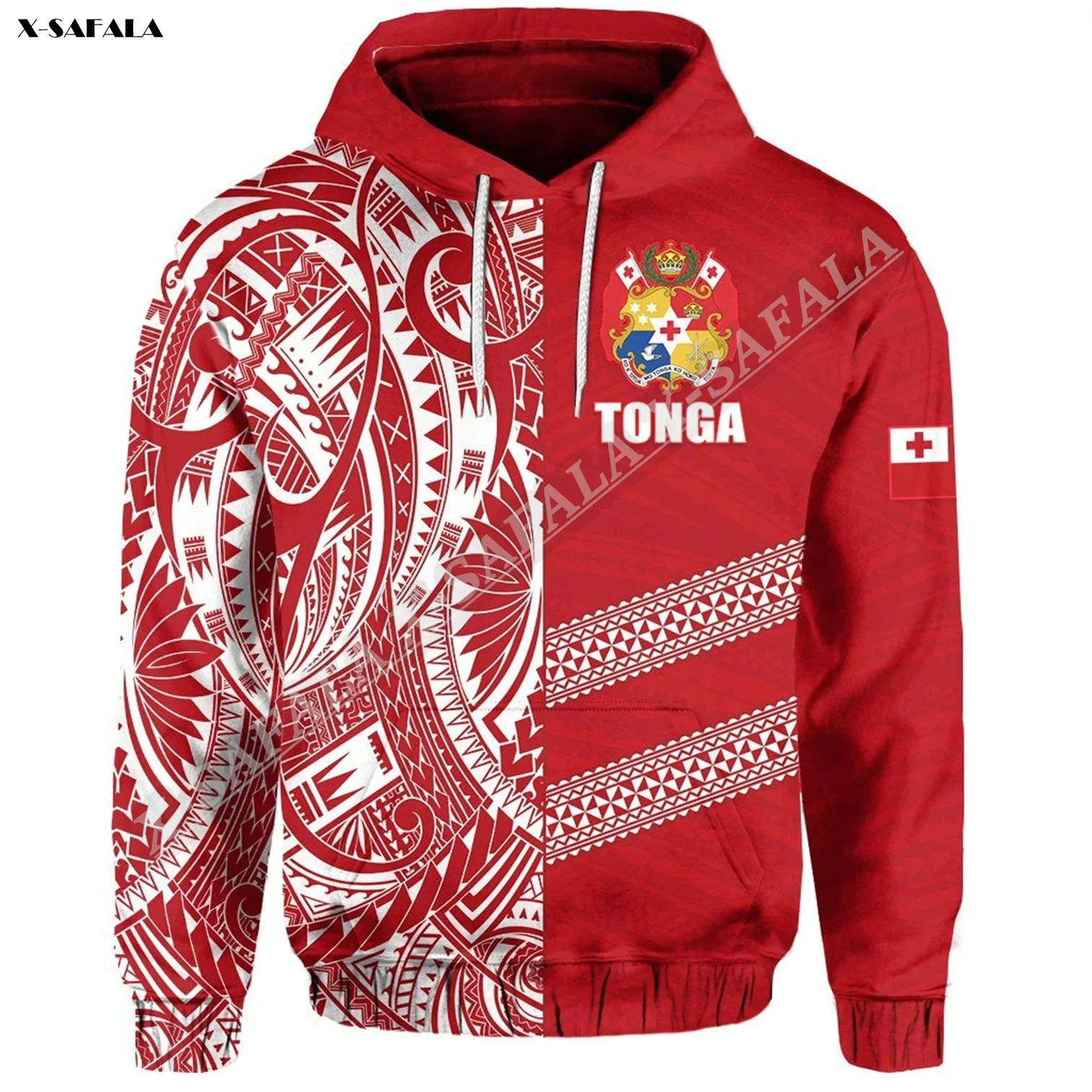 Tonga Rugby Rustic 3D Print Hoodie Men's Adult Outwear Shirt Pullover Sweatshirt Jersey Jacket Clothing Apparel