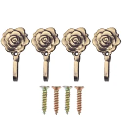 4 Sets Wall Mounted Holder Curtain Hook Curtains Tie Backs Wallet Drapery Holdbacks
