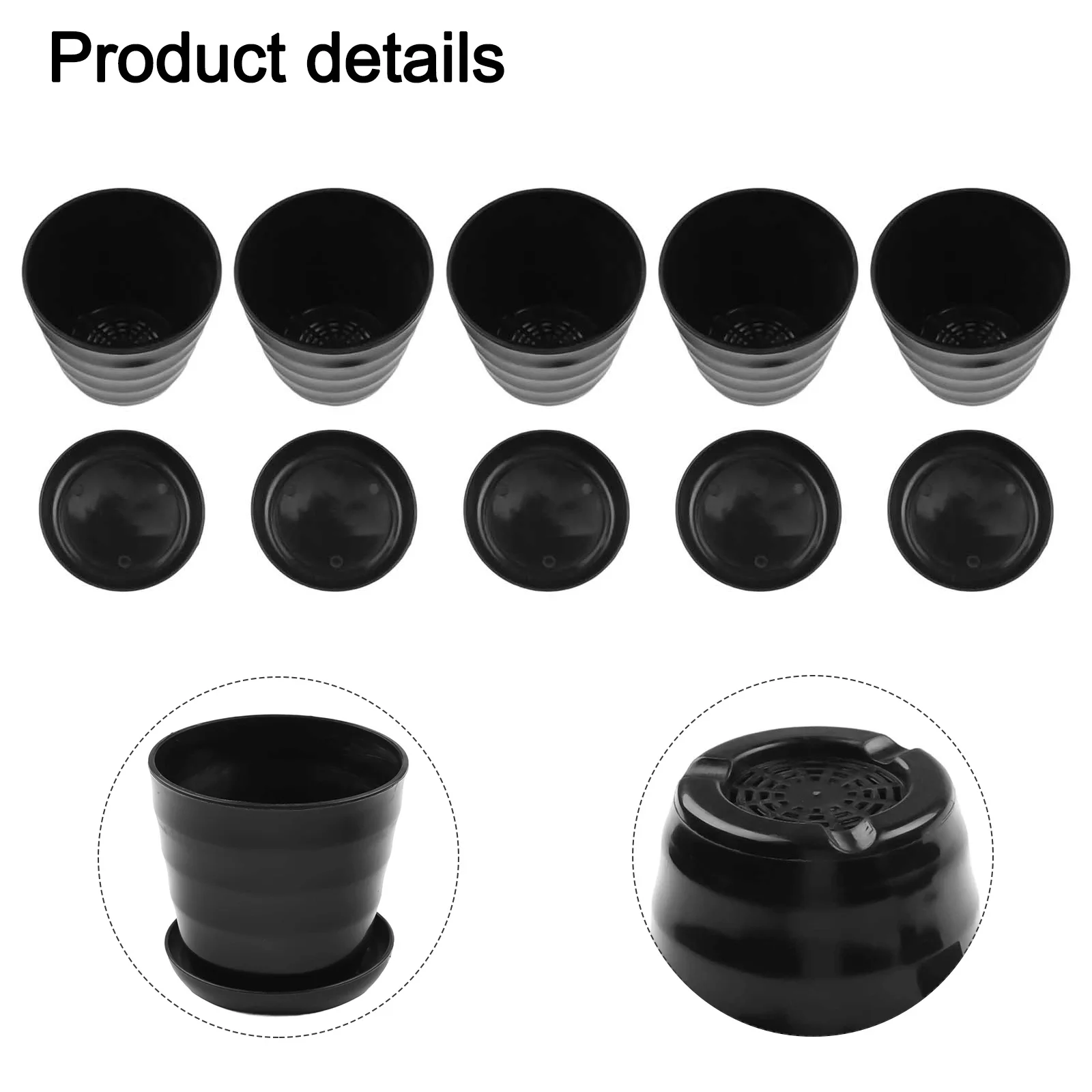 5PC Colourful Mini Plastic Flower Pot Succulent Plant Flowerpot High-gloss Imitation Porcelain Plastic Horizontal Flower Pots