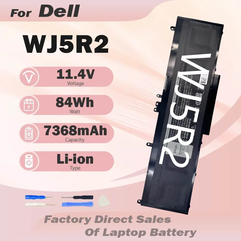 

Аккумулятор WJ5R2 84Wh, совместимый с Dell Precision 3510, серия 4F5YV, Latitude E5570 15,6 дюйма (не для 14-дюймовых моделей), 04F5YV