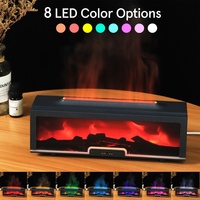 Aromatherapy diffuser for essential oils fireplace flame design with remote control suitable for home bedroom office and yoga