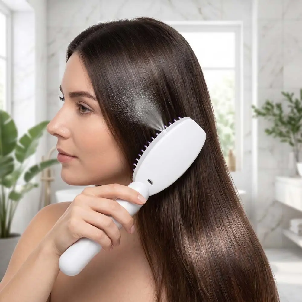 Multi-Function Red Light Spray Massage Comb Hair Care Portable Electric Spray Hair Brush Scalp Nourish Anti-Static