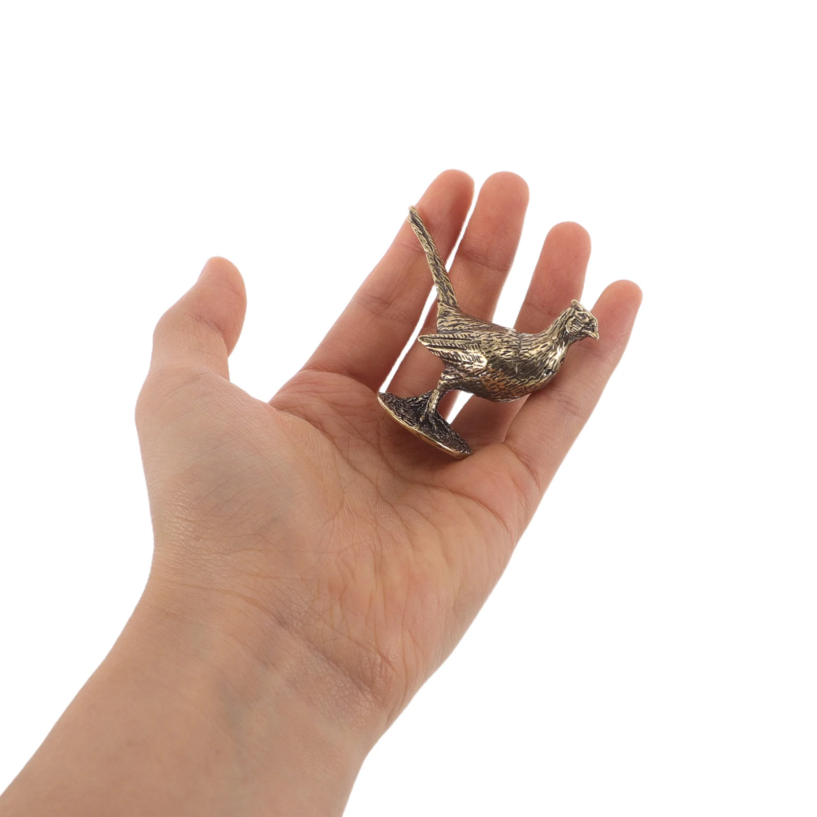 

Brass Animal Realistic Pheasant Statue Small Copper Bird Ornament For Desk Office Home Decor Feng Shui Wealth Luck