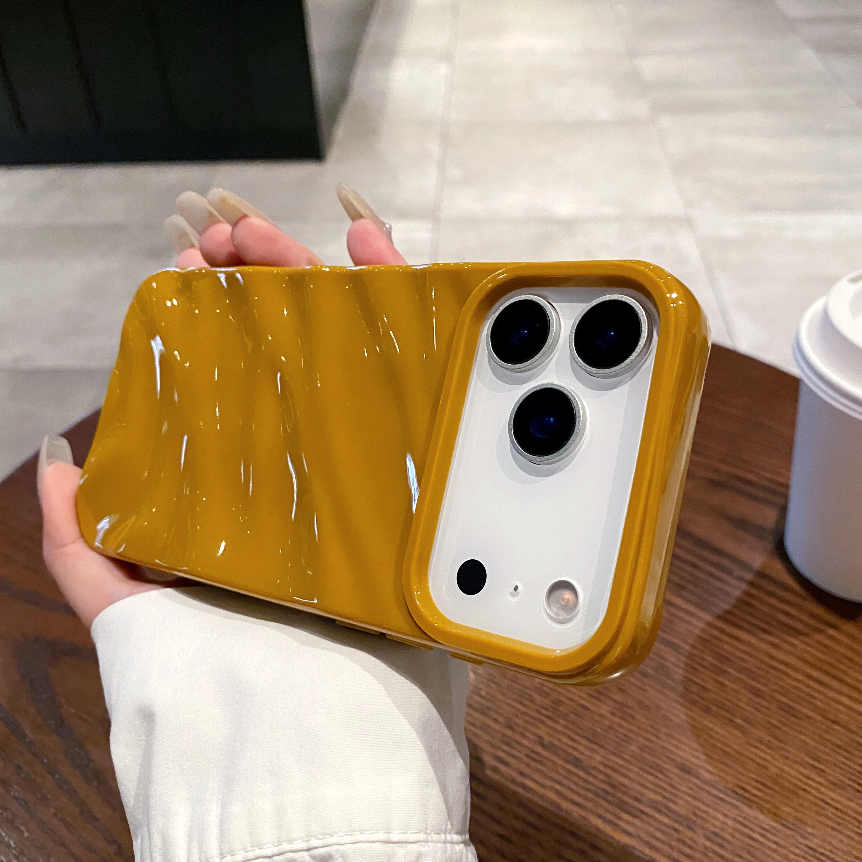 6D-Seidenmuster, gewellt, schlicht, Handyhülle für iPhone 17, Air 17, 16, 15, 14, 11, 12, 13 Pro Max, stoßfeste, schützende, weiche Rückseite – Detail 9