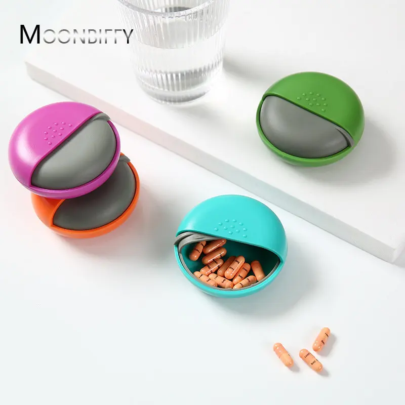 New Portable Rotating Round Pill Box Mini Cute Storage Pill Box Rotating Drug Gum Container Coin Jewelry Storage Pill Organizer