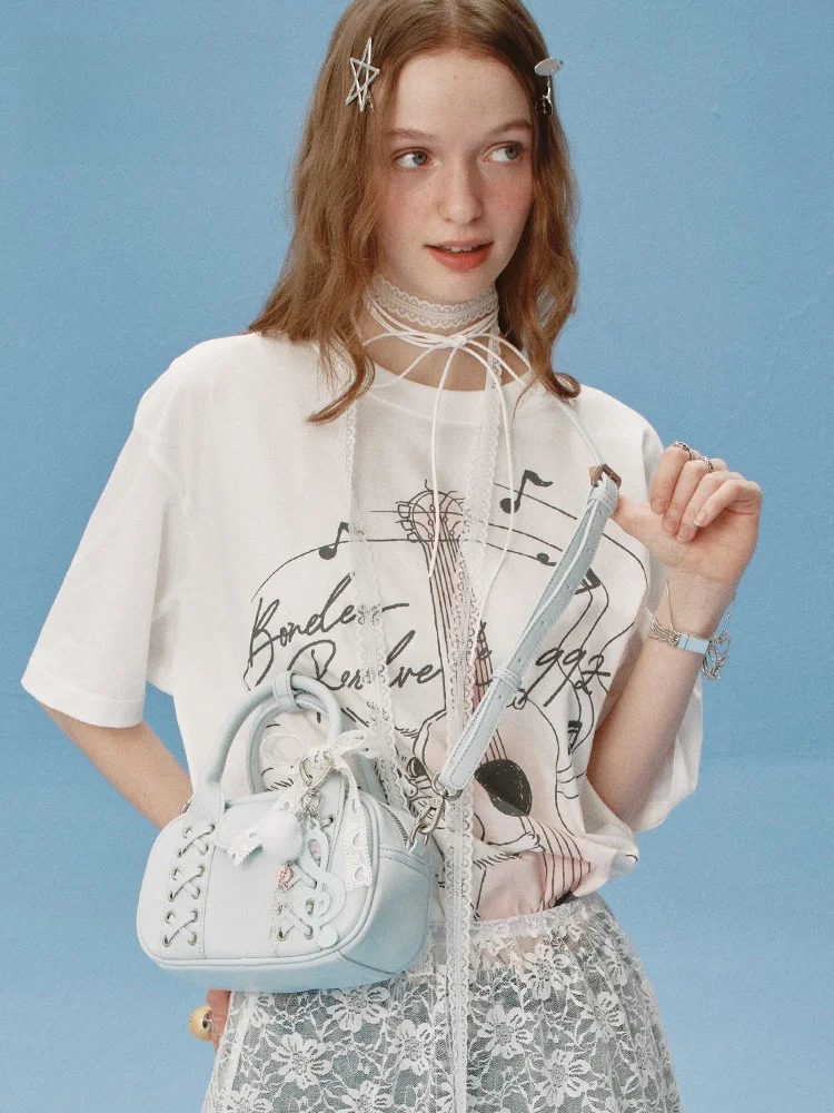 

VANWALK Happy Band Boston Bowling Bag Women's Commuter Versatile Handbag Single oulder Crossbody Bag Korean Sle Pure Color