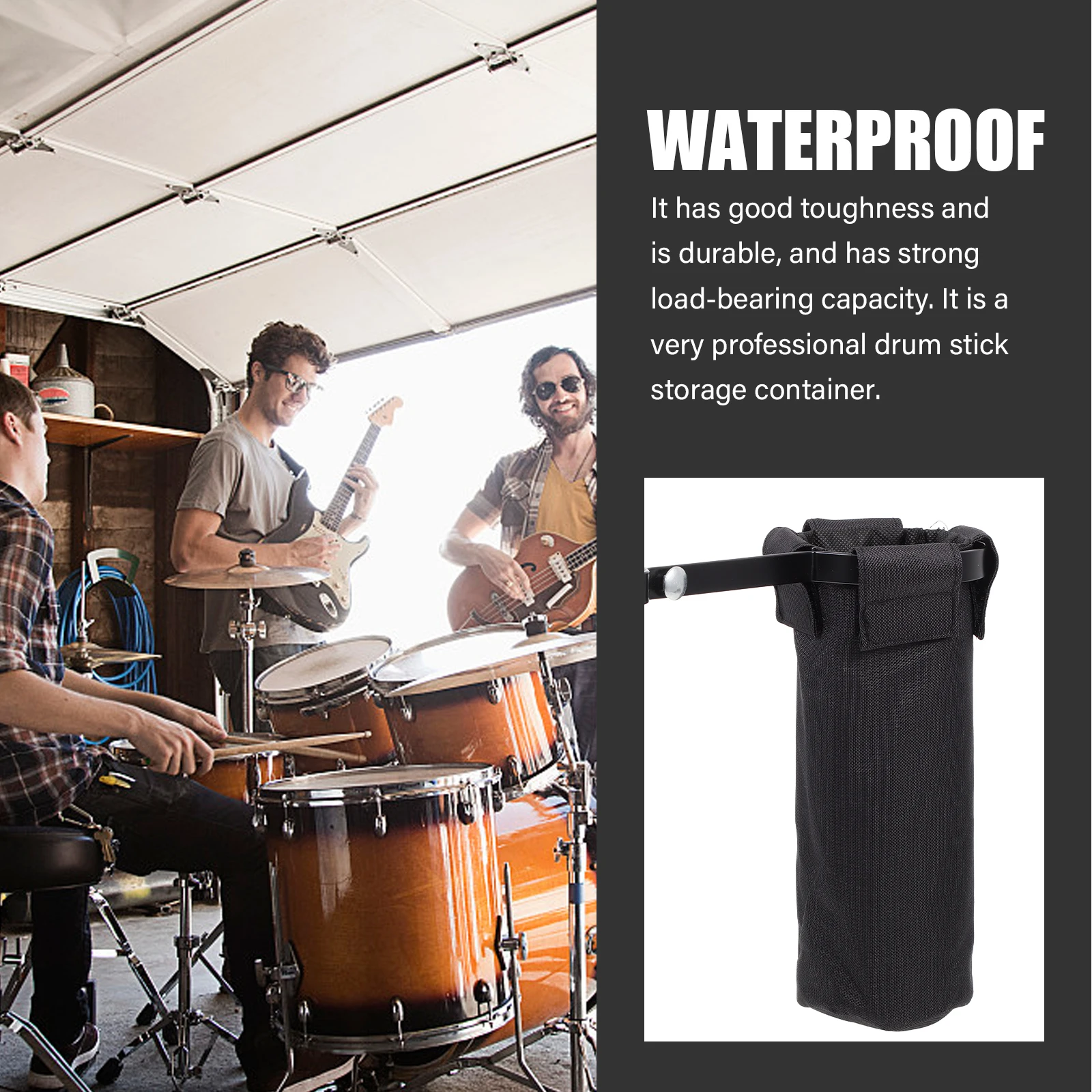 

Drum Stick Bag Drumstick Sleeve Mallets Holder Bracket Carrier Holders Metal + Oxford Cloth Accessory Storage Carrying Case