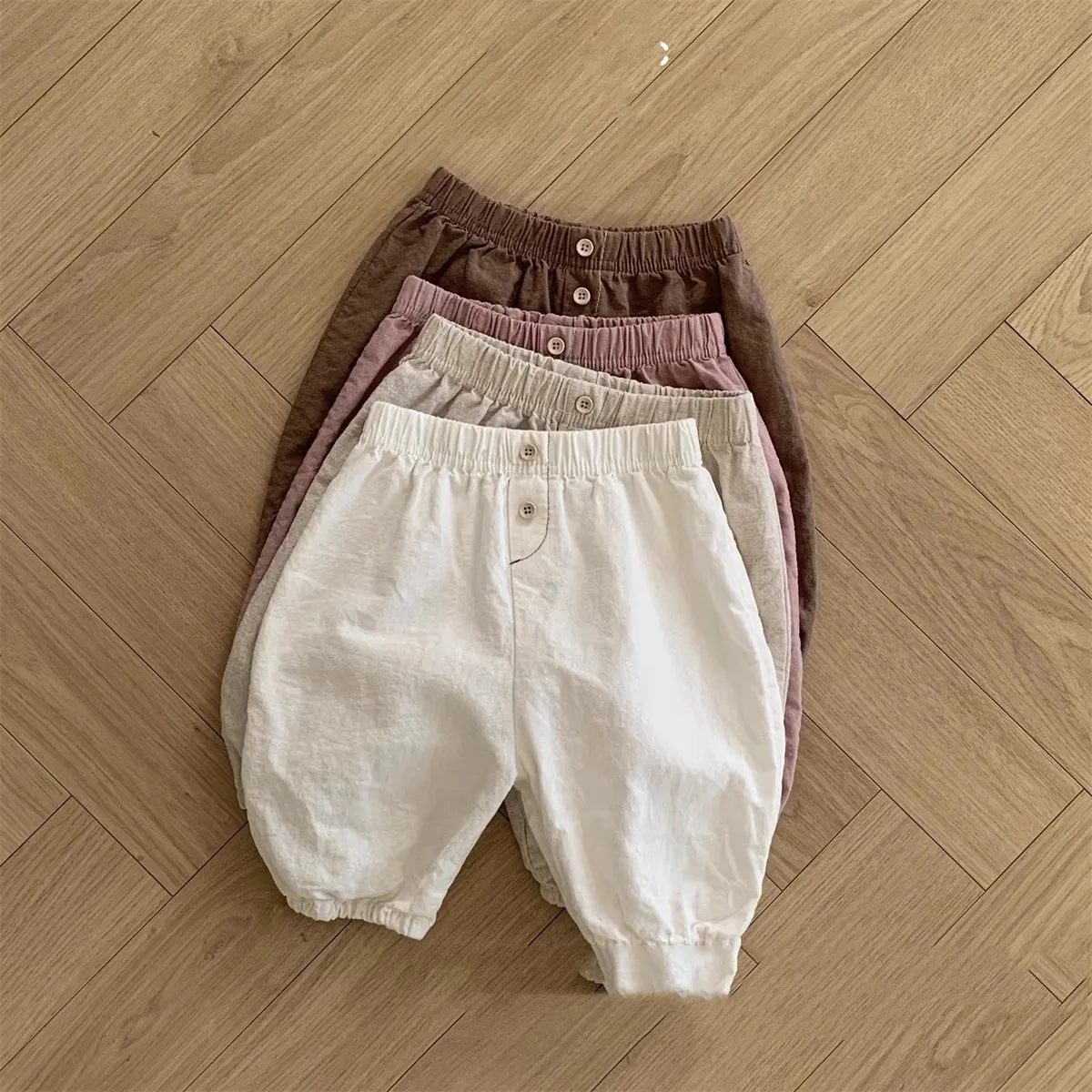 

Newborn Baby Girl Boy Cotton Jogger Pants Infant Toddler Child Solid Casual Loose Trousers Spring Summer Baby Clothes 3M-2Y