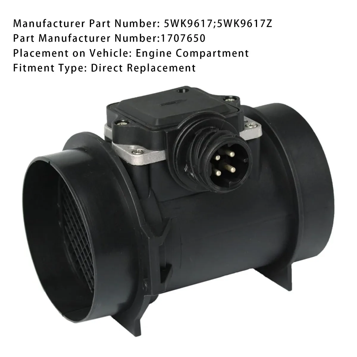 4-Pin Car Mass Air Flow Meter Sensor Replacement Accessories 5WK9617,5WK9617Z,1707650 For BMW E36 323i 328i E39 528i  96-20