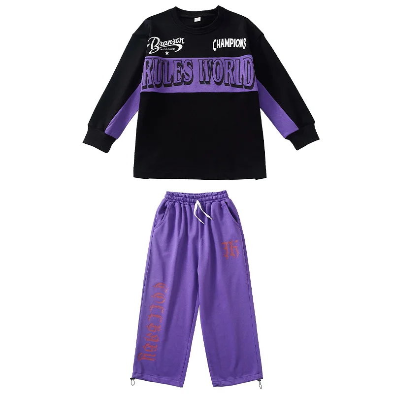 Kinder Hip Hop Tanz Kleidung Set Street Style Lose Tops Und Hosen Mädchen Jazz Performance Kostüm Bühne Tragen Anzüge für Jungen