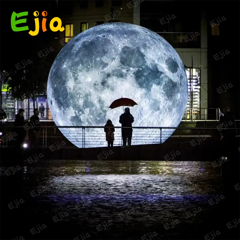 PVC Airtight  Giant LED Lighting Moon Balloon Inflatable Globe Planet Solar System Balloon For Decorations Advertising Hanging