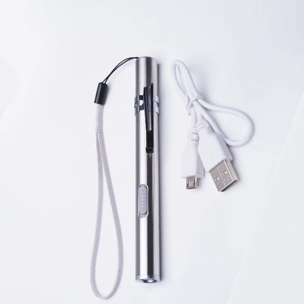 

High Lumens USB Rechargeable Flashlight LED Pocket Torch Stainless Steel Light for Camping Fishing Hiking Outdoor Exploration