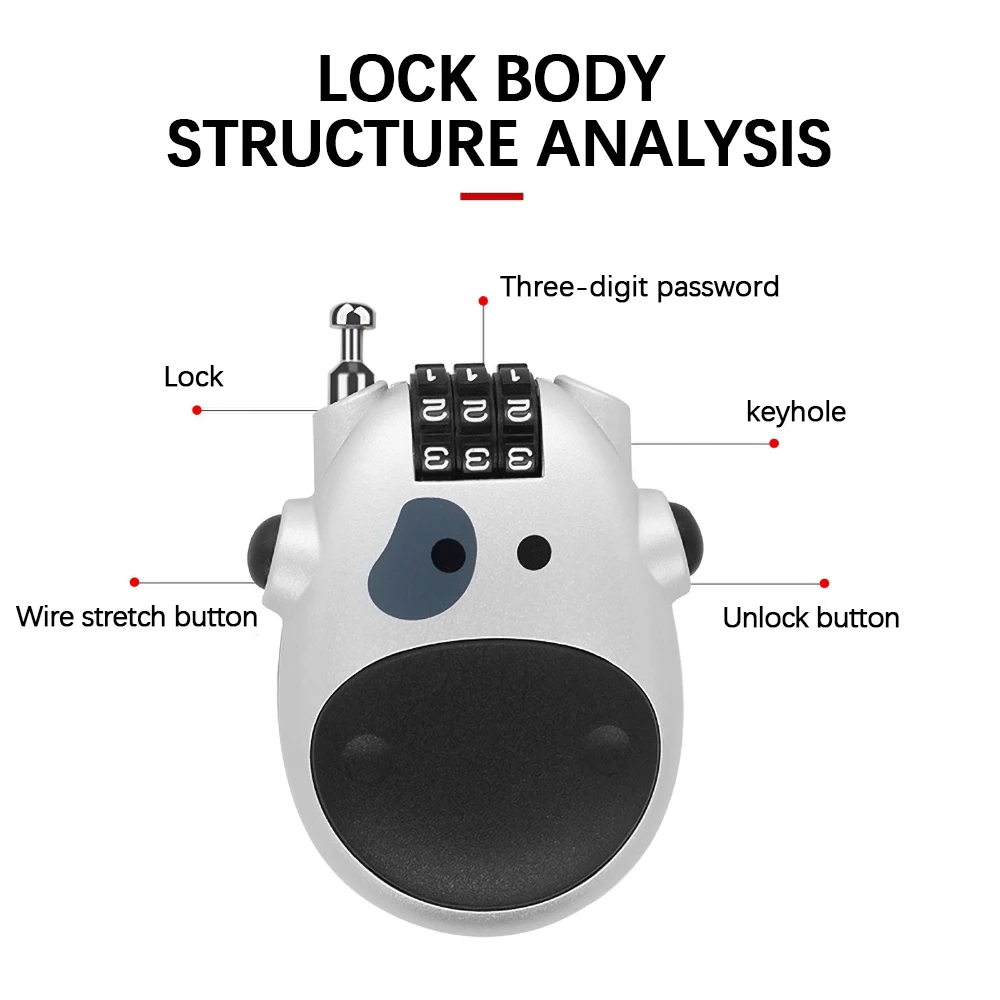 Mini Black Helmet Lock Resettable Combination Travel Baggage Lock Bicycle Helmet Highprecision Code Wheel Password Lock for Bike