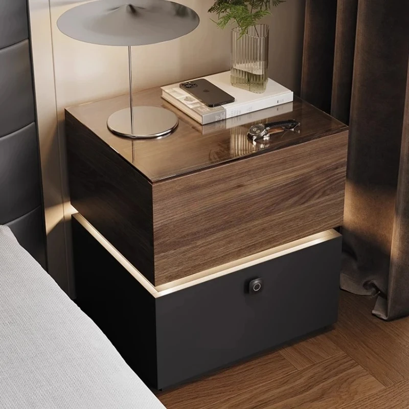 2025 nueva mesita de noche inteligente dormitorio multifunción mesita de noche gabinete de almacenamiento de seguro con cerradura 40 cm