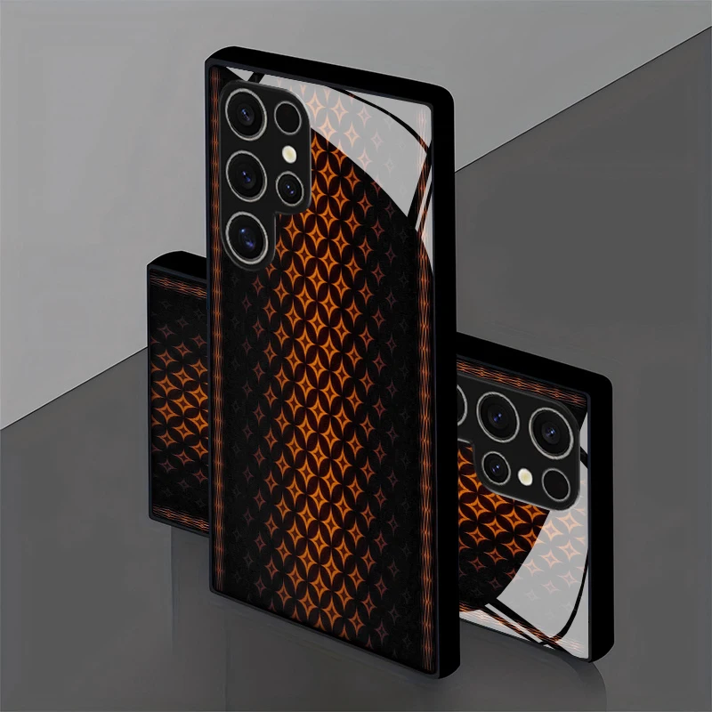 オレンジ色の幾何学模様2Dスマホケース、Samsung S2 - Phone Cases Orange のレビューと価格