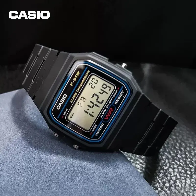 Casio F-91WM Men Women Small Square Electric Watch Moda Outdoor Sports Student Watch Display Digital LED Light Stopwatch