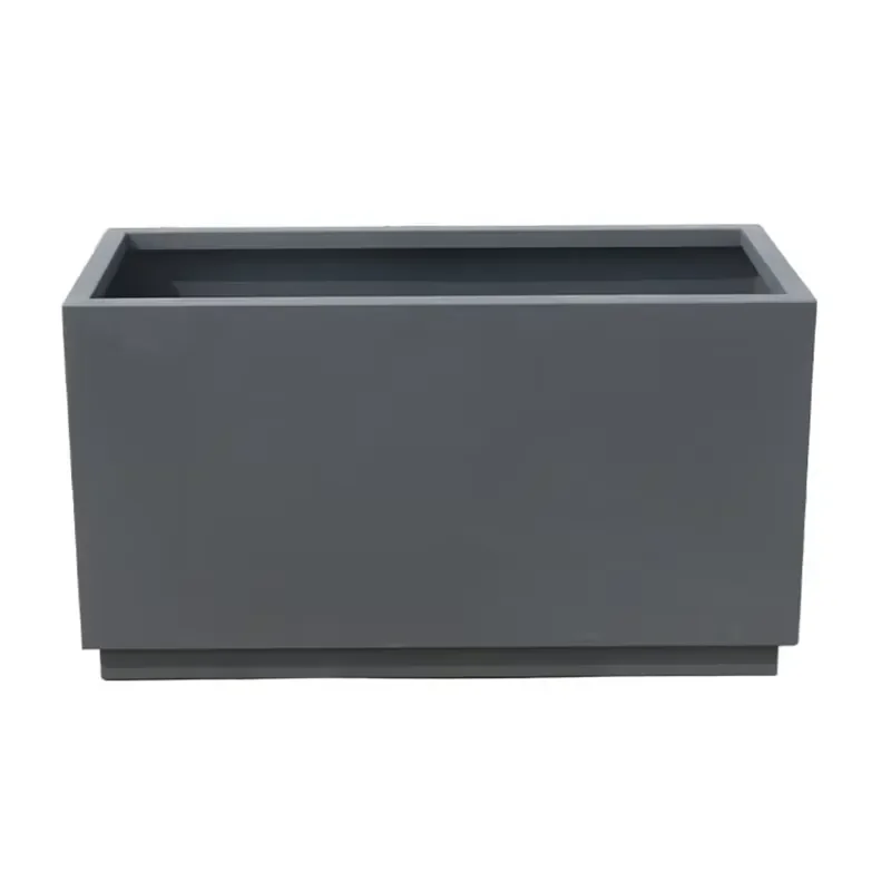 for Outdoor Garden Furniture Large Size Steel Planter Pot Park Rectangular Metal Plant Pots Outside Street Vintage Tall