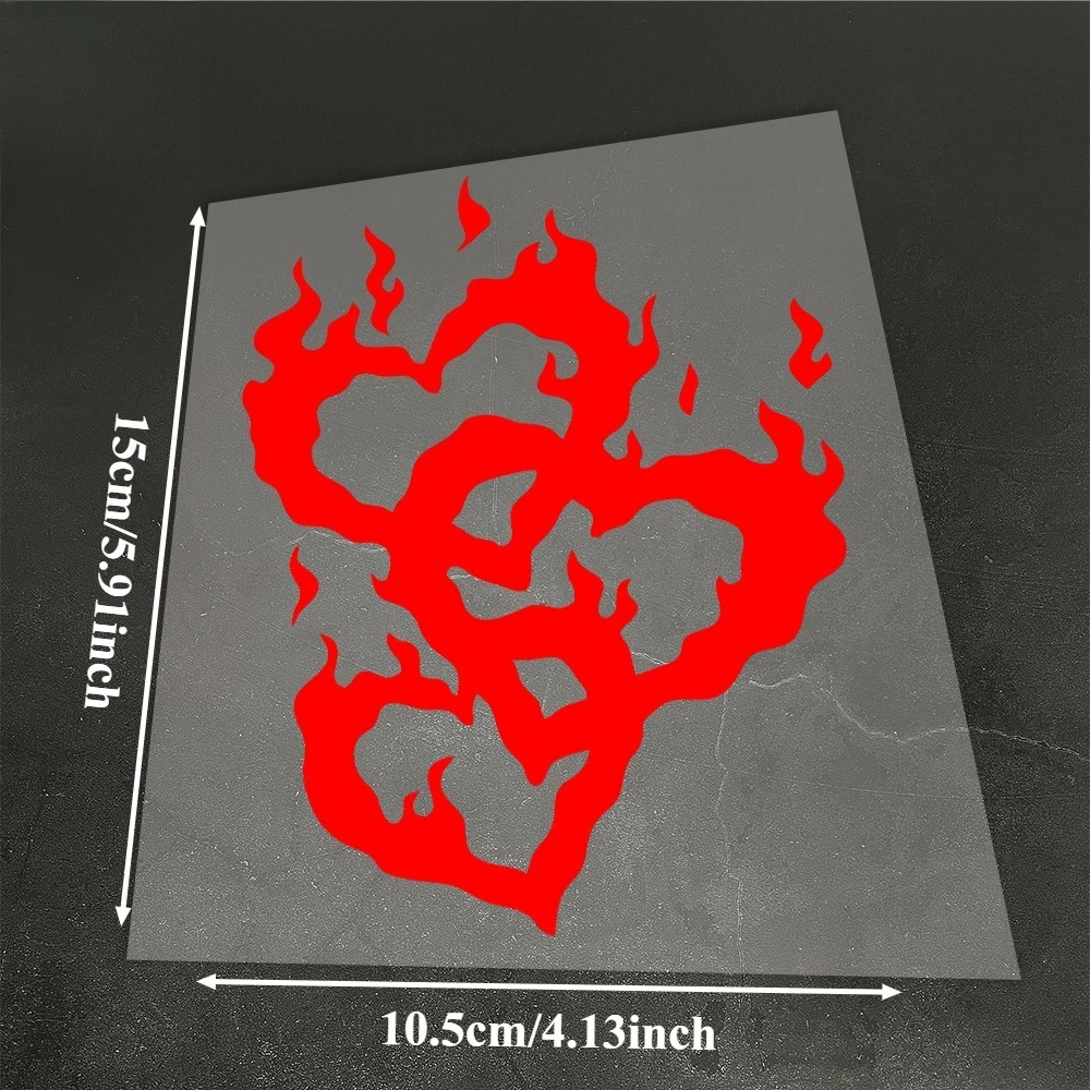 1Pc Connected Flame Heart Vinyl Sticker, Self-Adhesive Decal for Motorcycle Fairing Fuel Tank Side Panel Decor