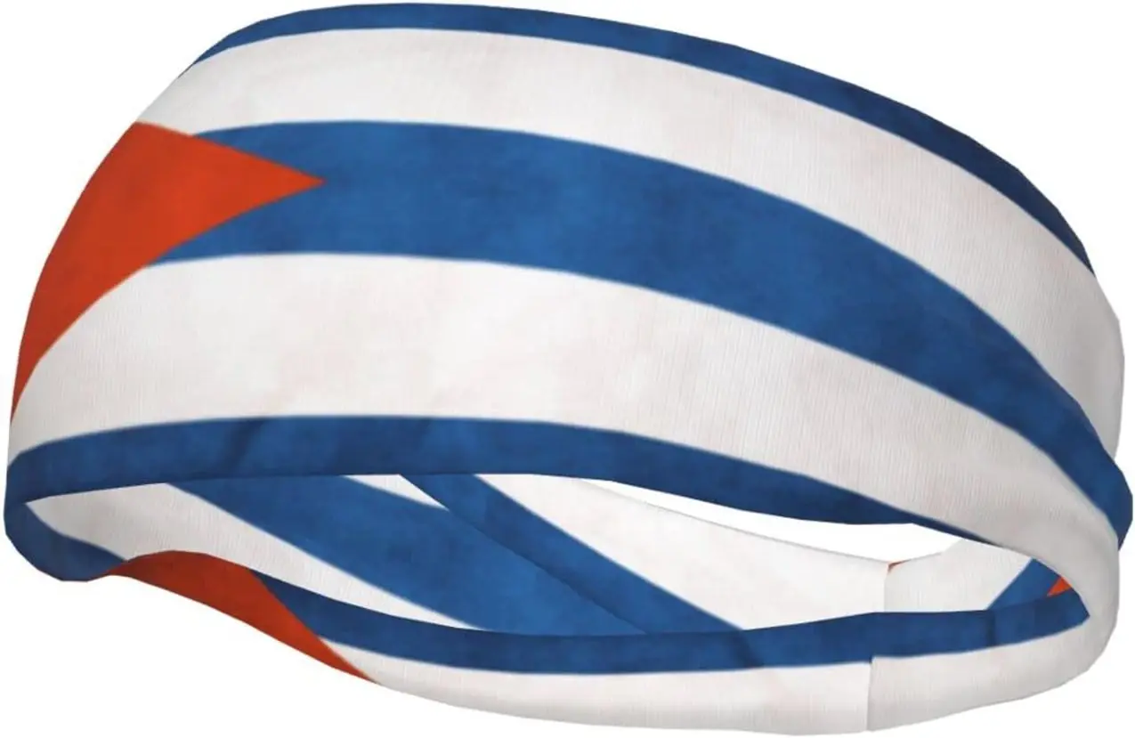 

Women Men Ugly Cuban Cuba Flag Yoga Workout Exercise Headband Sweat Wicking Hair Bands