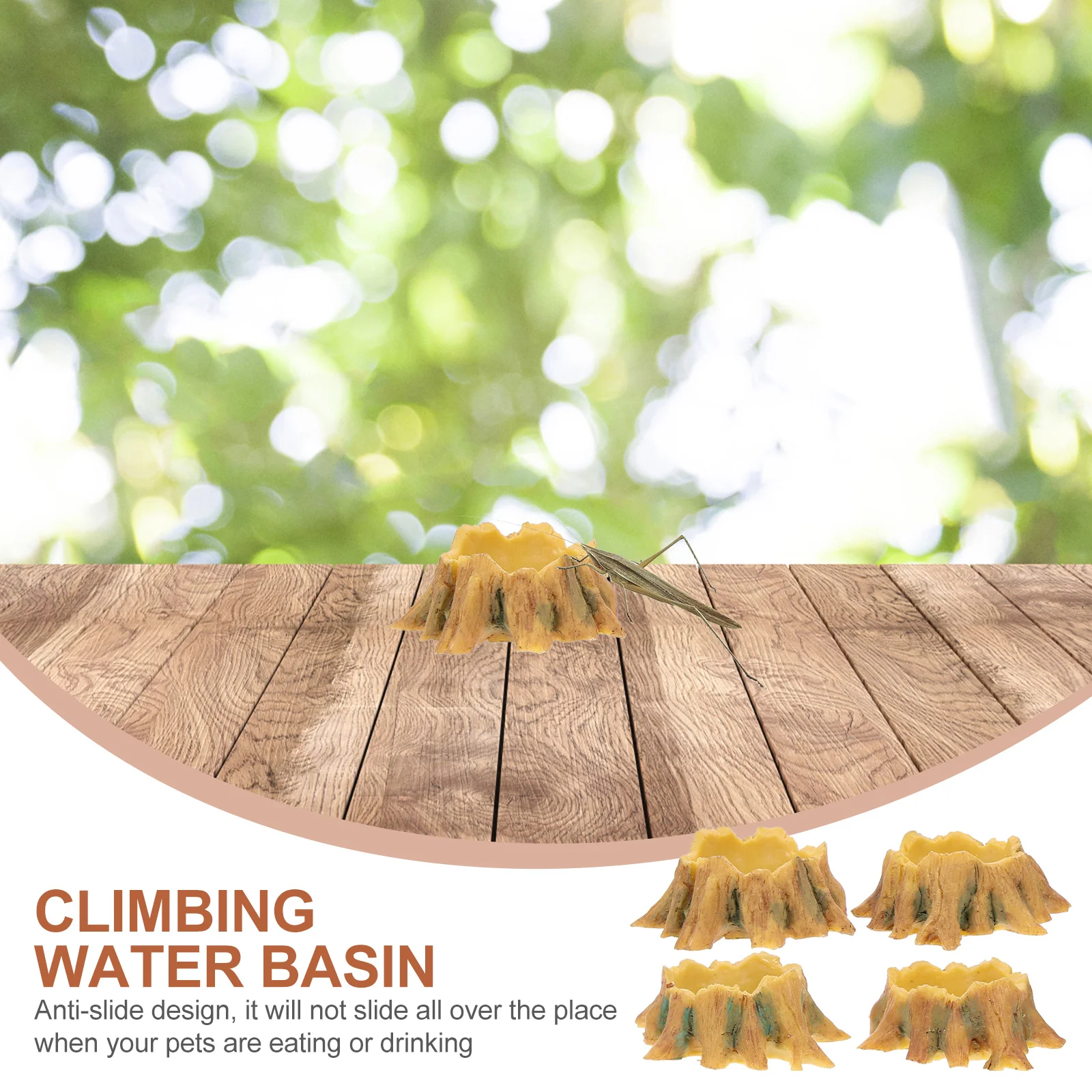 

4Pcs Reptile Water Basin Mini Resin Feeding Bowls Small Scorpion Spider Pet Accessories Terrarium Water Containers