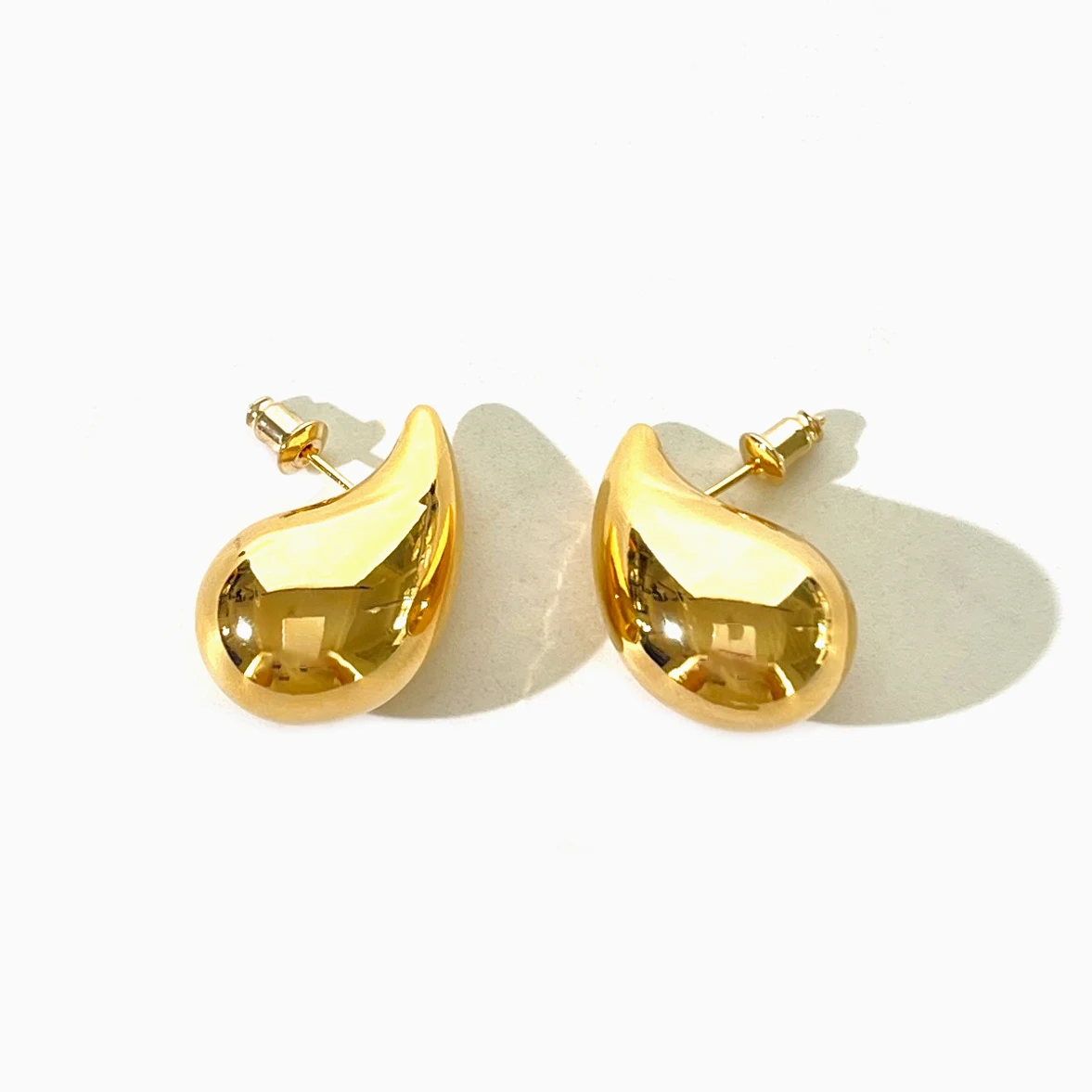 Peri'sbox-pendientes de gota de agua chapados en oro CCB para mujer, aretes de gota de lágrima, cúpula gruesa, declaración, Kylie Jenner