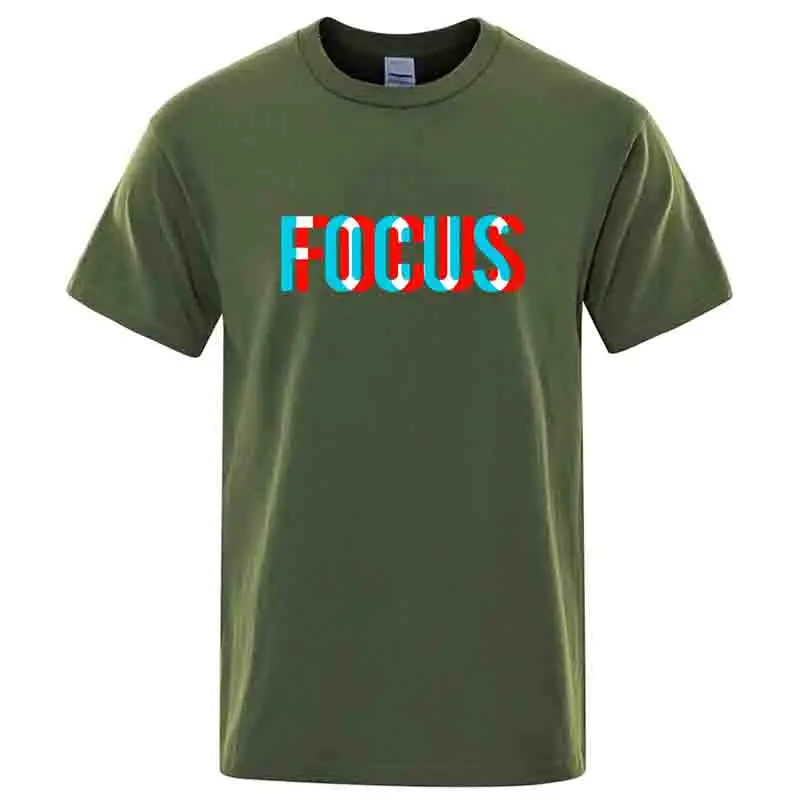 Summer Men's T-shirt High Quality Cotton Blend Loose Focus Print Men Top Casual Loose O-neck Men Short Sleeve T-shirt Male Tees