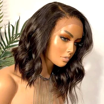 Peluca de cabello humano sin pegamento para mujer, postizo de encaje frontal predespuntado HD, onda suelta, 13x4