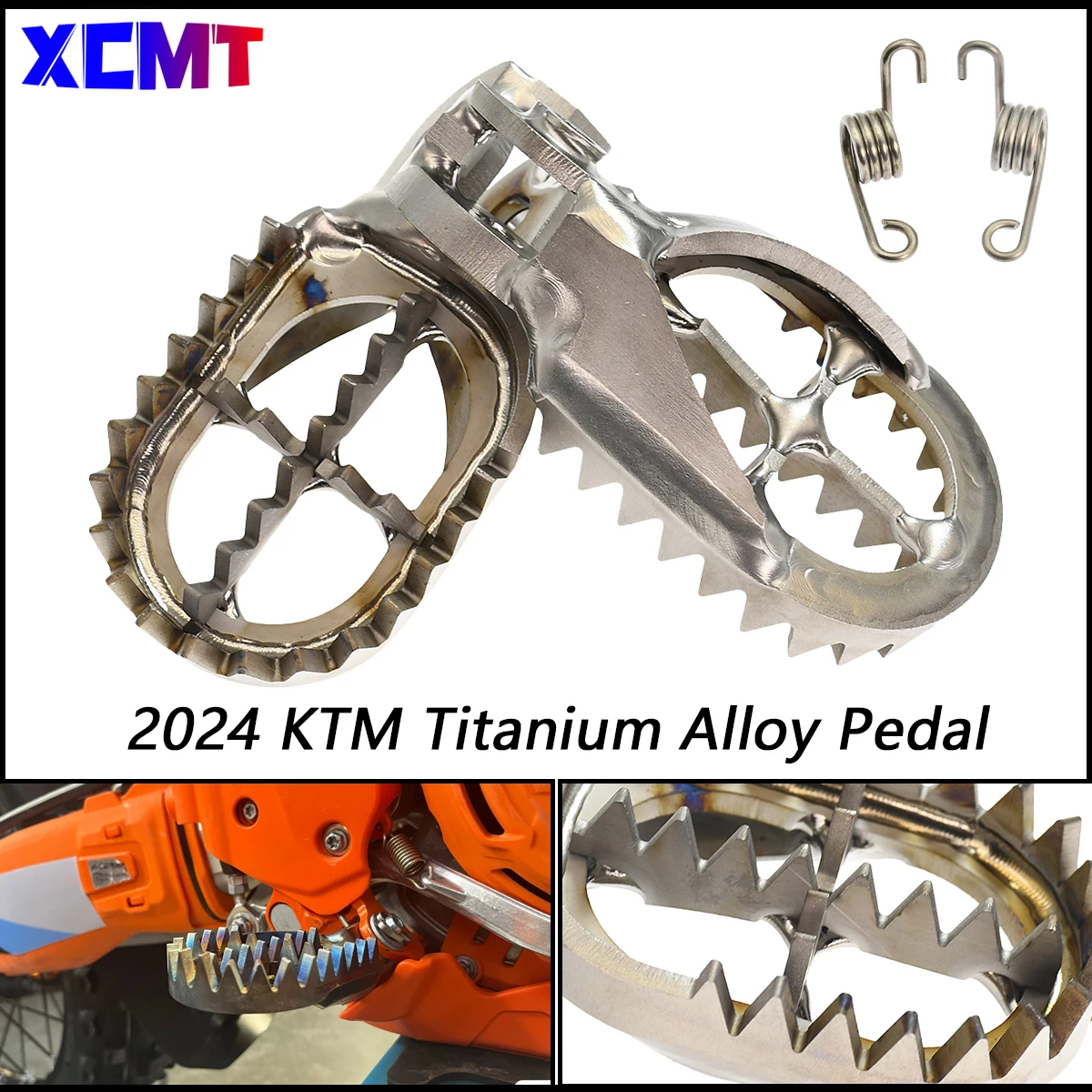 New Titanium Footpegs Foot Pegs Rest 2024 For KTM SX SXF XC XCF XCW XCFW TPI 250 300 350 450 Husqvarna TC FC TE FE TX FX GASGAS