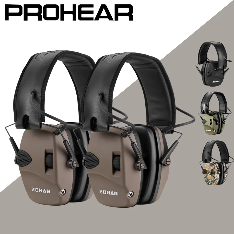 

ZOHAN 3 шт., электронные наушники для стрельбы, складные, с активным шумоподавлением, защита ушей, усиление звука, защита слуха