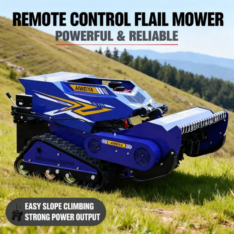 

Индивидуальная вездеходная газонокосилка с дистанционным управлением и резиновой гусеницей с двигателем, садовая сельскохозяйственная газонокосилка